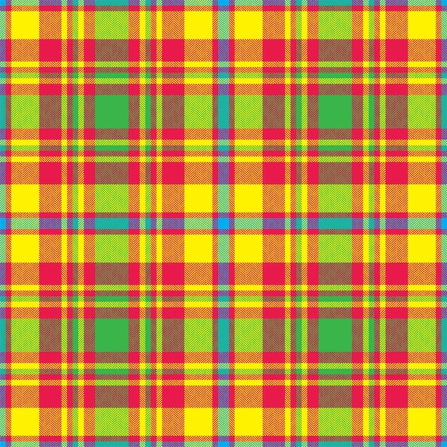 Plaid seamless pattern in orange Check fabric texture Vector textile print