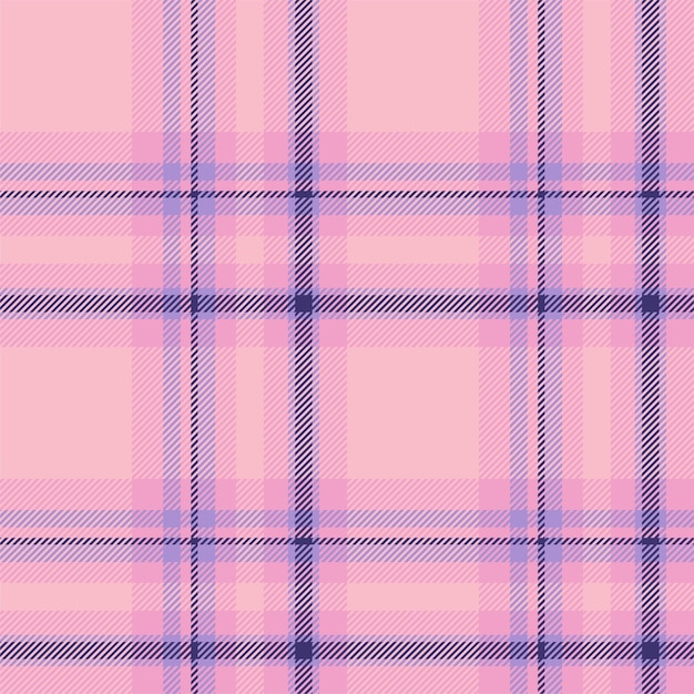 Plaid seamless pattern in pink Check fabric texture Vector textile print design