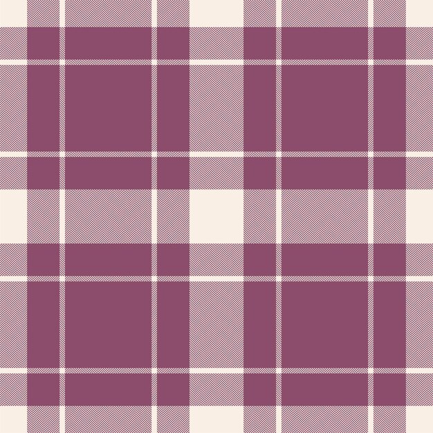 Plaid seamless pattern in pink Check fabric texture Vector textile print