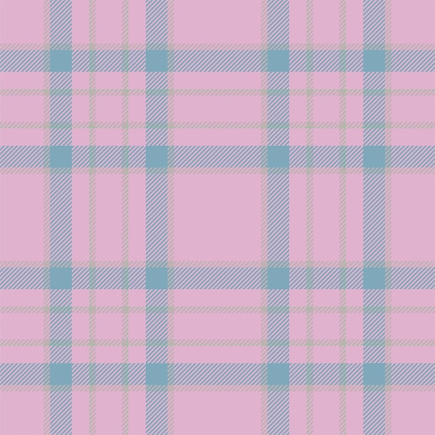 Plaid seamless pattern in pink Check fabric texture Vector textile print