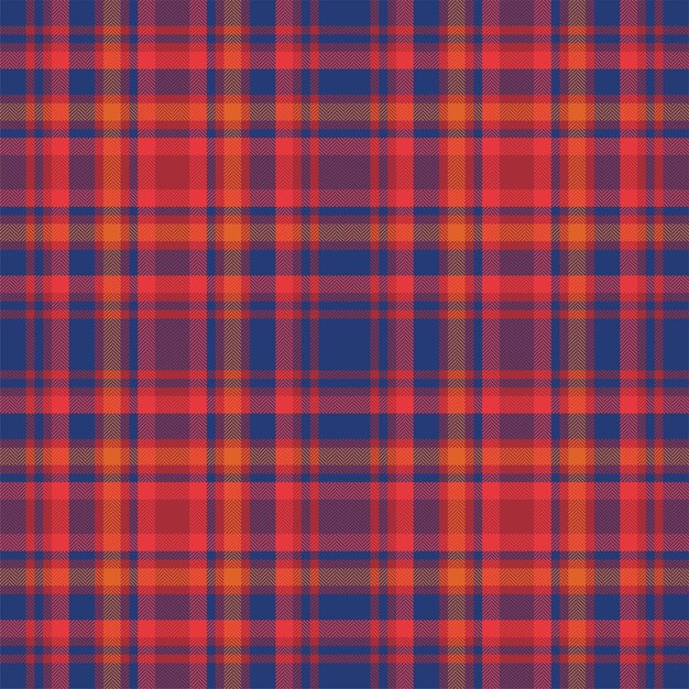 Plaid seamless pattern in red Check fabric texture Vector textile print design