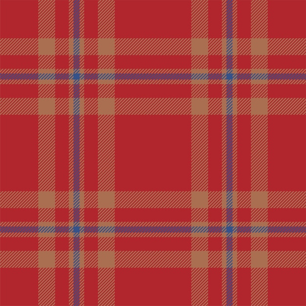 Plaid seamless pattern in red check fabric texture vector textile print