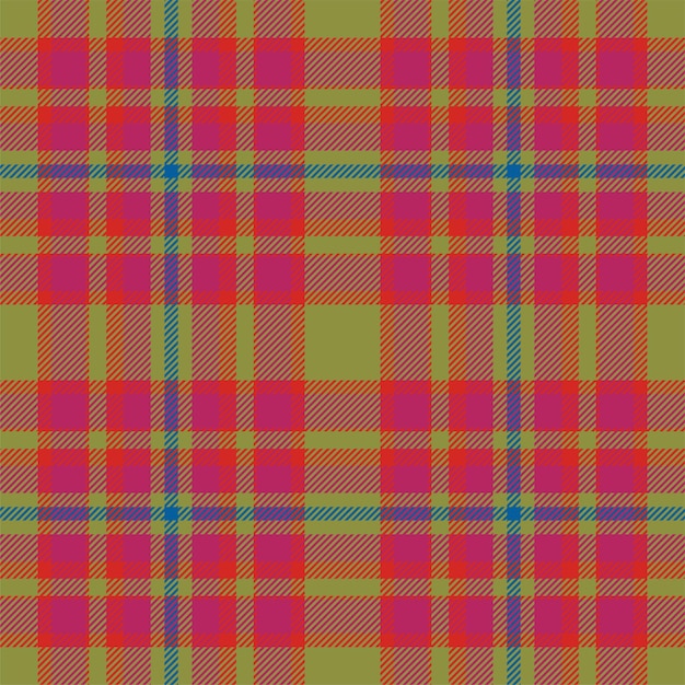 Plaid seamless pattern in red check fabric texture vector textile print