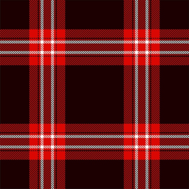 Vector plaid seamless pattern in red check fabric texture vector textile print