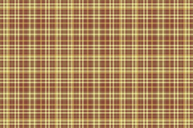 Plaid seamless textile of vector texture background with a fabric check tartan pattern in red and yellow colors