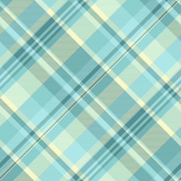 Plaid tartan textile of pattern check vector with a seamless texture fabric background in light and cyan colors