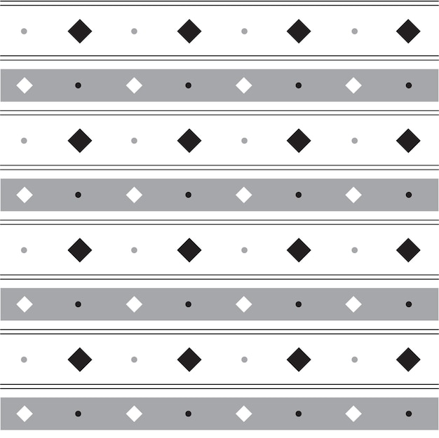 Pianura nero bianco grigio bw diamante inclinazione piazza linea orizzontale striscia punto linea trattino cerchio motivo senza cuciture illustrazione vettoriale tovaglia tappetino da picnic involucro carta tappetino tessuto tessile sciarpa