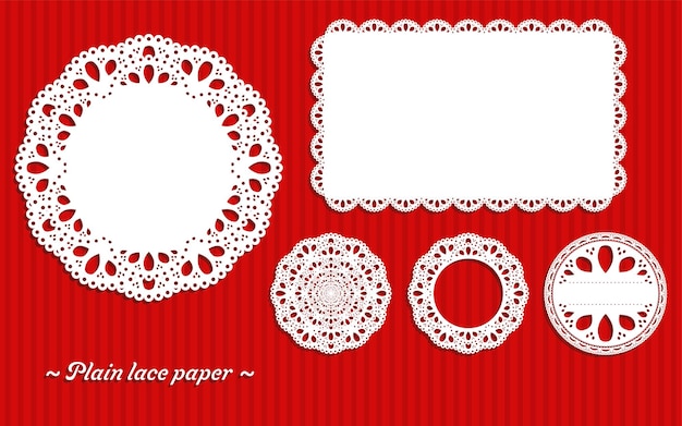 Plain lace paper set for use with frames