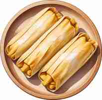 Vector plain tamales illustration design element for traditional mexican food recipe and wrapped food idea