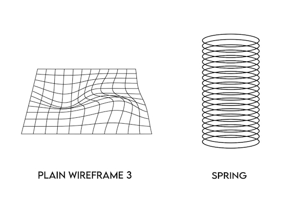 Vector plain wireframe amp spring