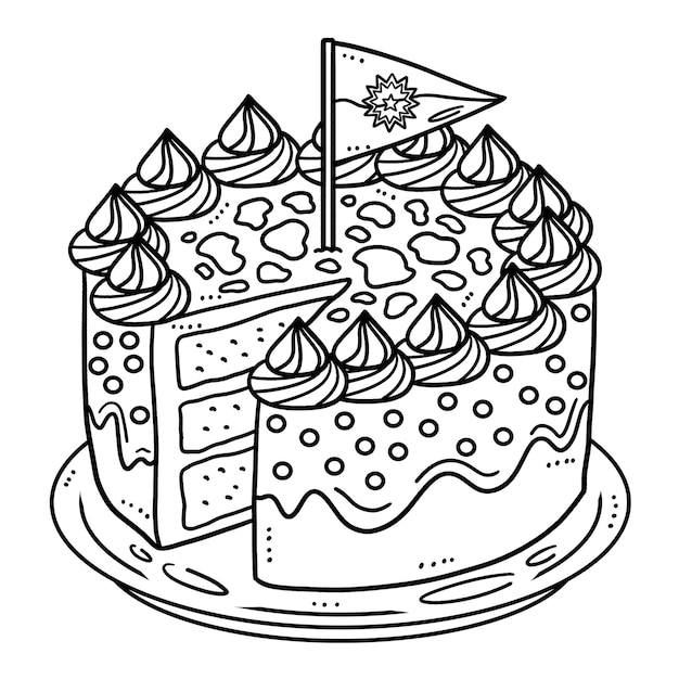 Plak Cake Met Glas Wijn Geïsoleerde Kleuring