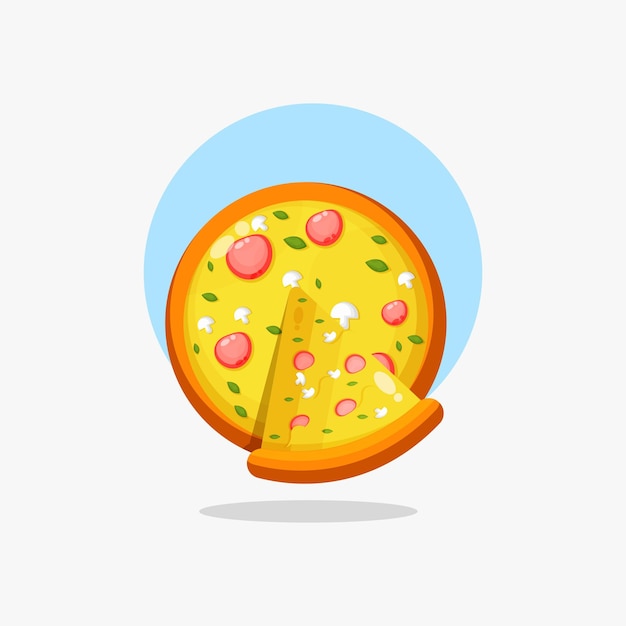 Plakje pizza illustratie voedsel object pictogram concept