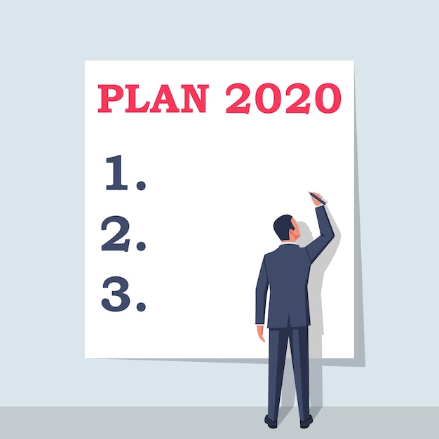 Vector plan 2020 to do list for next year vector illustration flat design