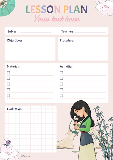 Plan de lecciones de Mulan