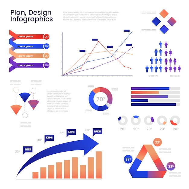 Plan Design Infographic Element Vector Illustratie voor presentatie