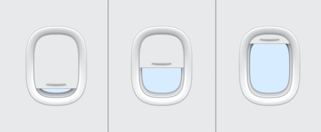飛行機または飛行機の窓のリアルなモックアップ
