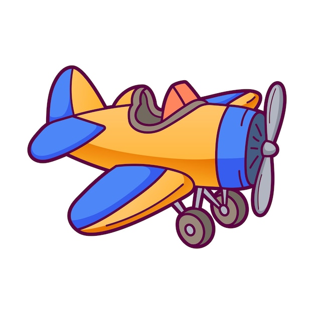 Vector plane cartoon illustration