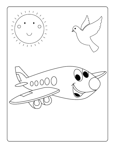 Plane coloring page