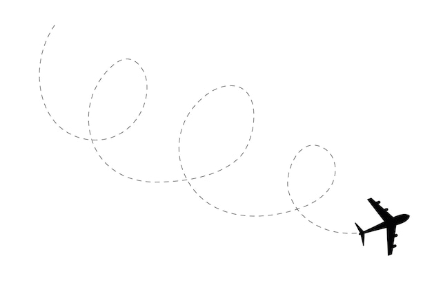 Plane drawing with dotted route