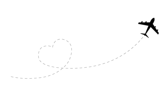 Plane drawing with dotted route