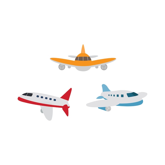 Plane icons set in flat style. plane icon isolated on white background.