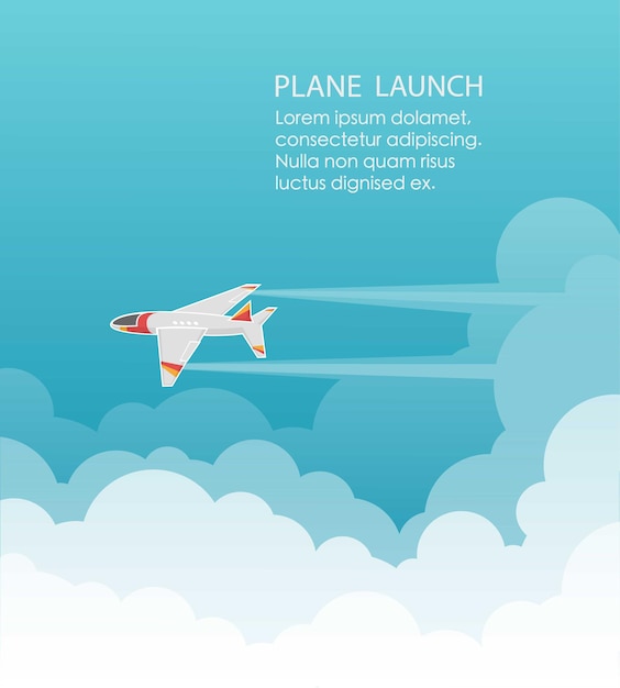 Vector plane launch. vector illustration