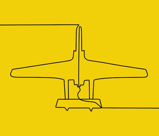 Plane in one line art