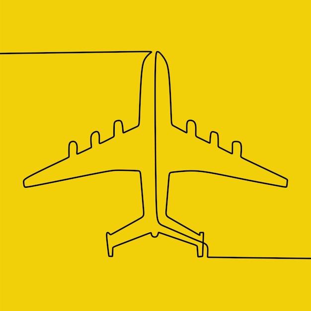 Plane in one line art