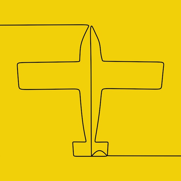 Plane in one line art