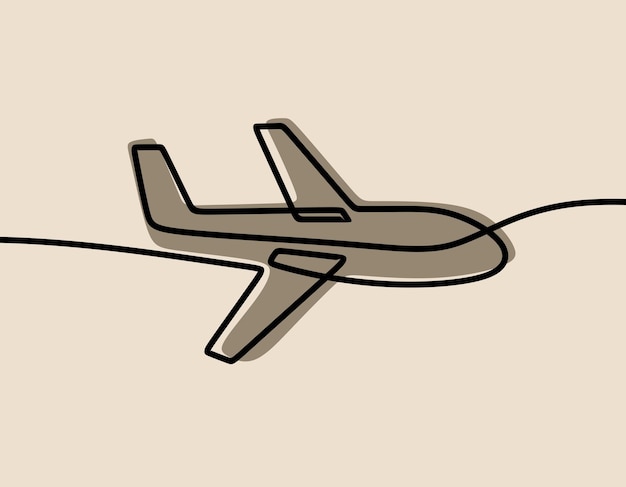 Plane oneline continuous line art