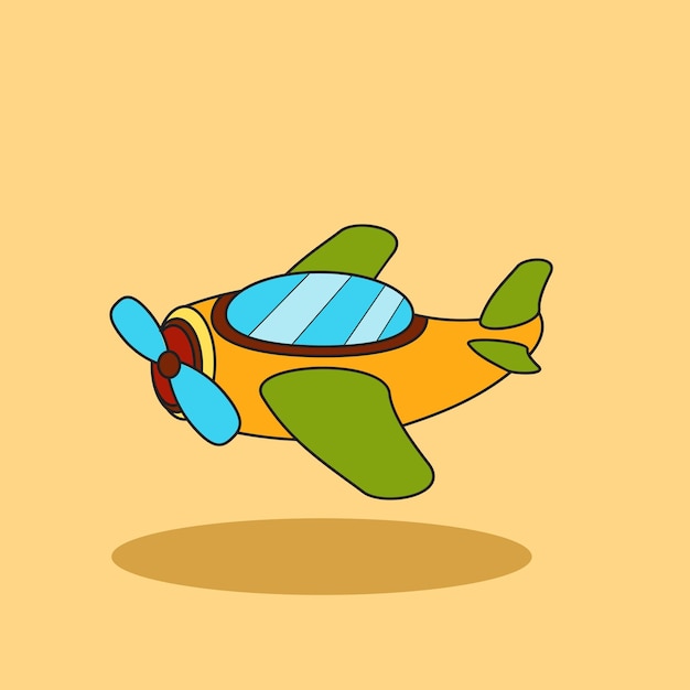 Vector plane on orange background