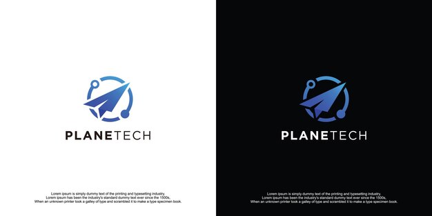 Plane technology modern logo design