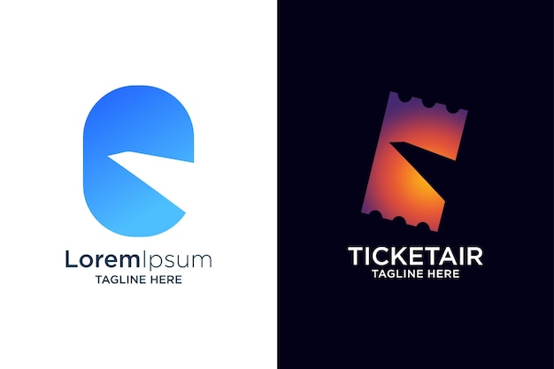 plane and ticket symbol concept design