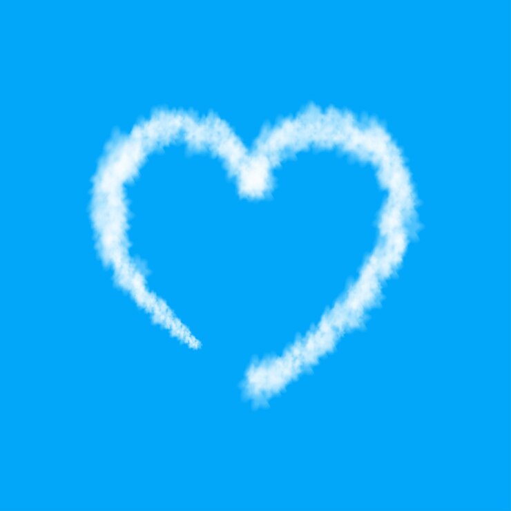 Vector plane track isolated on blue background white cloud heart  love sky steam  special effect