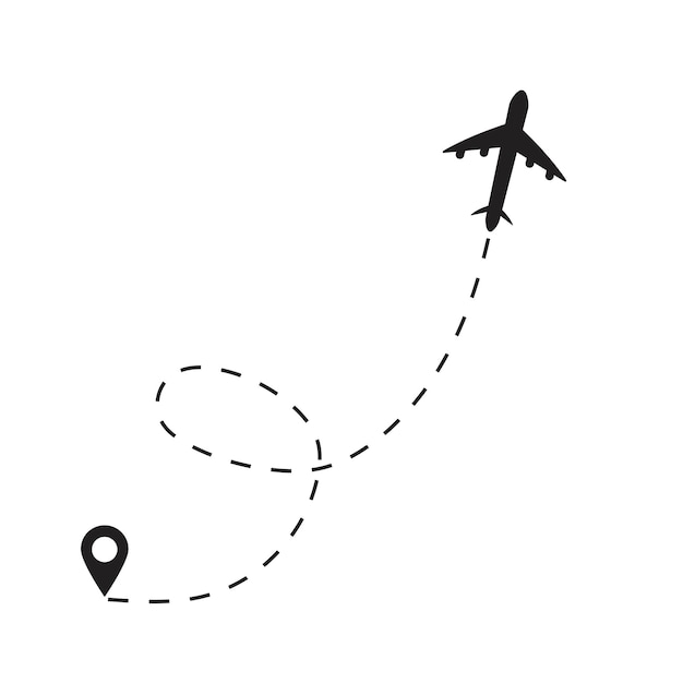 Plane trail dotted Destination icon Travel vector icon Vector illustration EPS 10