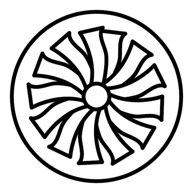 Plane Turbine Icon Style