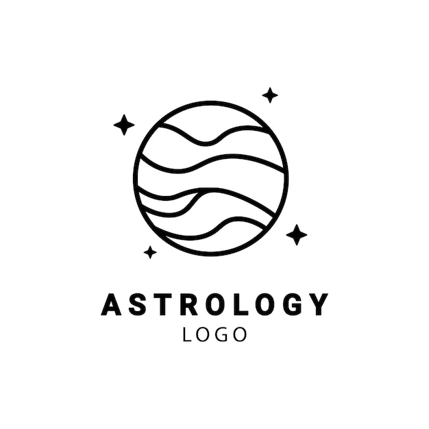 Planeet astrologie logo pictogram symbool voor astronomie ontwerp