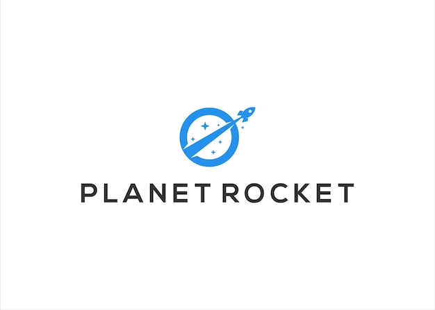 Planeet maan Rocket logo of astronomie logo ontwerp vector