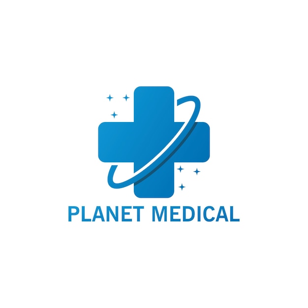 Planeet medisch embleemontwerp sjabloon