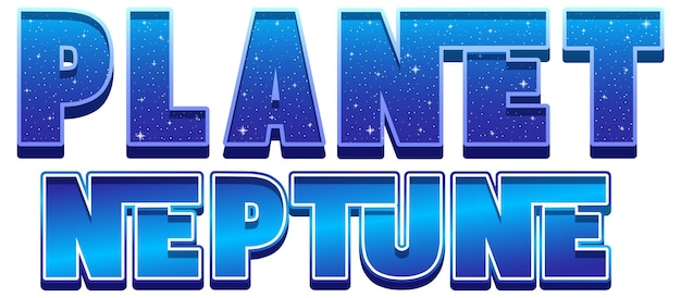 Vector planeet neptunus woord logo ontwerp