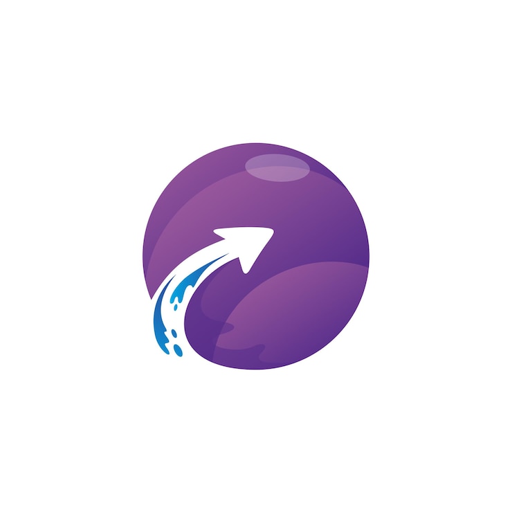 Vector planet and arrow logo design