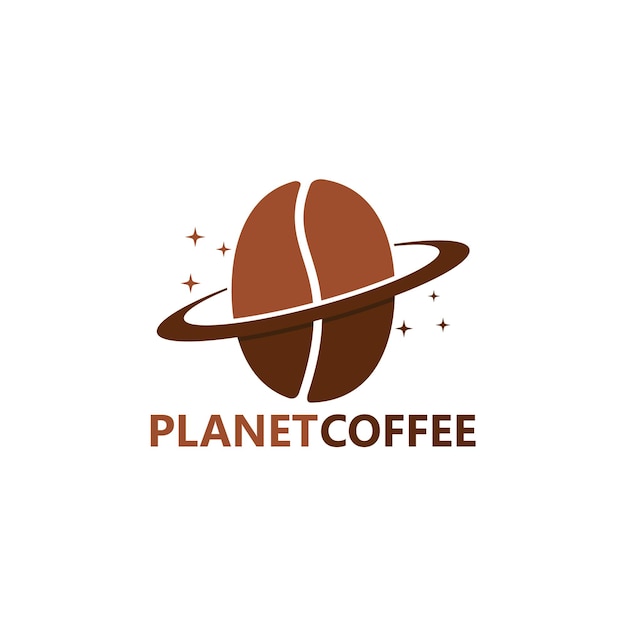 Progettazione del modello di logo del caffè del pianeta