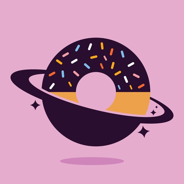 Дизайн логотипа Planet Donuts Уникальный шаблон дизайна логотипа пекарни