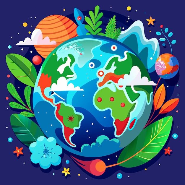 planet earth or earth map or world map vector illustration