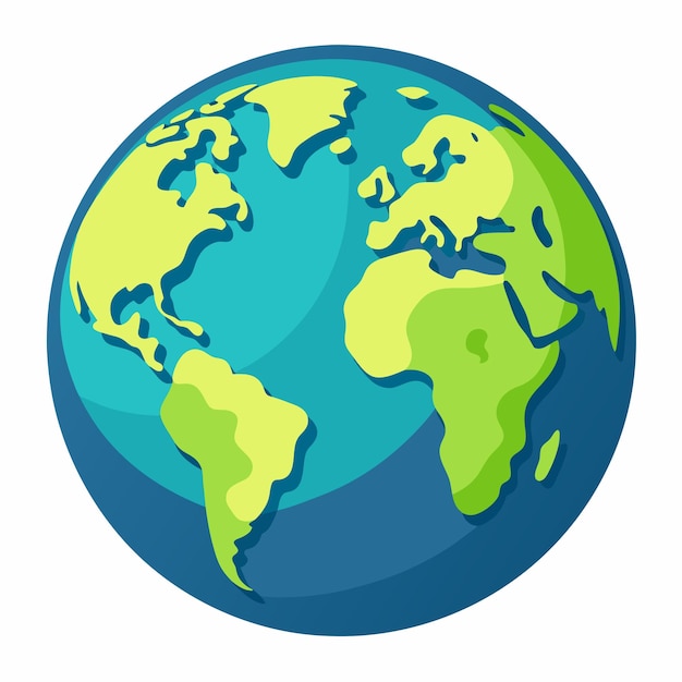 Vettore pianeta terra o mappa terrestre o mappa del mondo illustrazione vettoriale