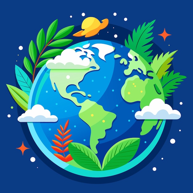 Planet earth or earth map or world map vector illustration