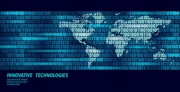 Flusso di codice binario di scambio dati globale del pianeta terra.