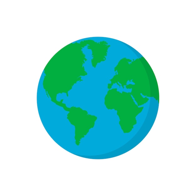 planet earth icon isolated on white background vector illustration