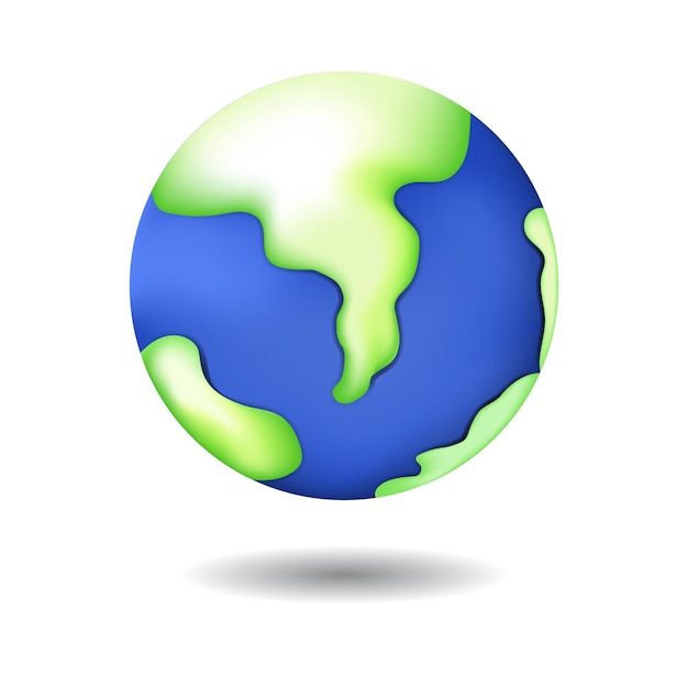 Planet earth vector icon on white background