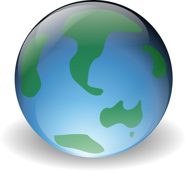 Planet Earth Vector Illustration Color Globe Drawing